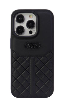 Audi iPhone 14 Pro Case Cover - Genuine Leather Q8 Series Nero