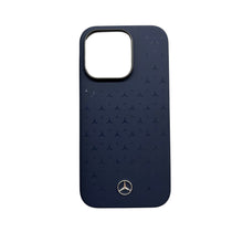 Mercedes iPhone 14 Pro - Custodia Silicone logo - Blu Navy